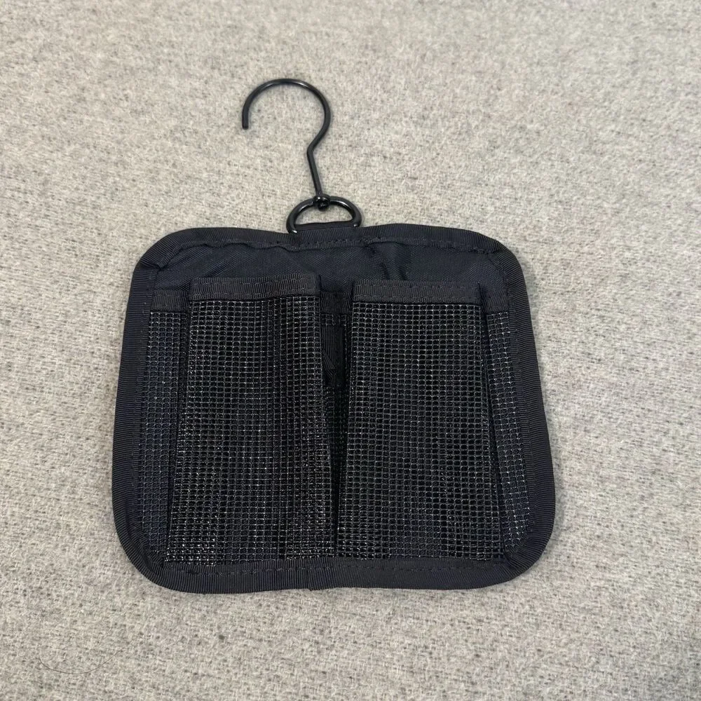 LL Bean Hanging Organizer Toiletry Bag Travel Small Mirror 8.5X8X3 Black NWOT